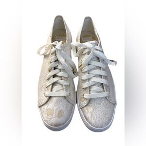 Keds x Rifle Paper Co. Women’s Triple Kick Gold Jacquard Sneakers Size 6.5